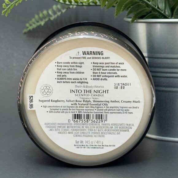 BBW Into The Night Bath & Body Works 3 Wick Candle - Picture 9 of 10
